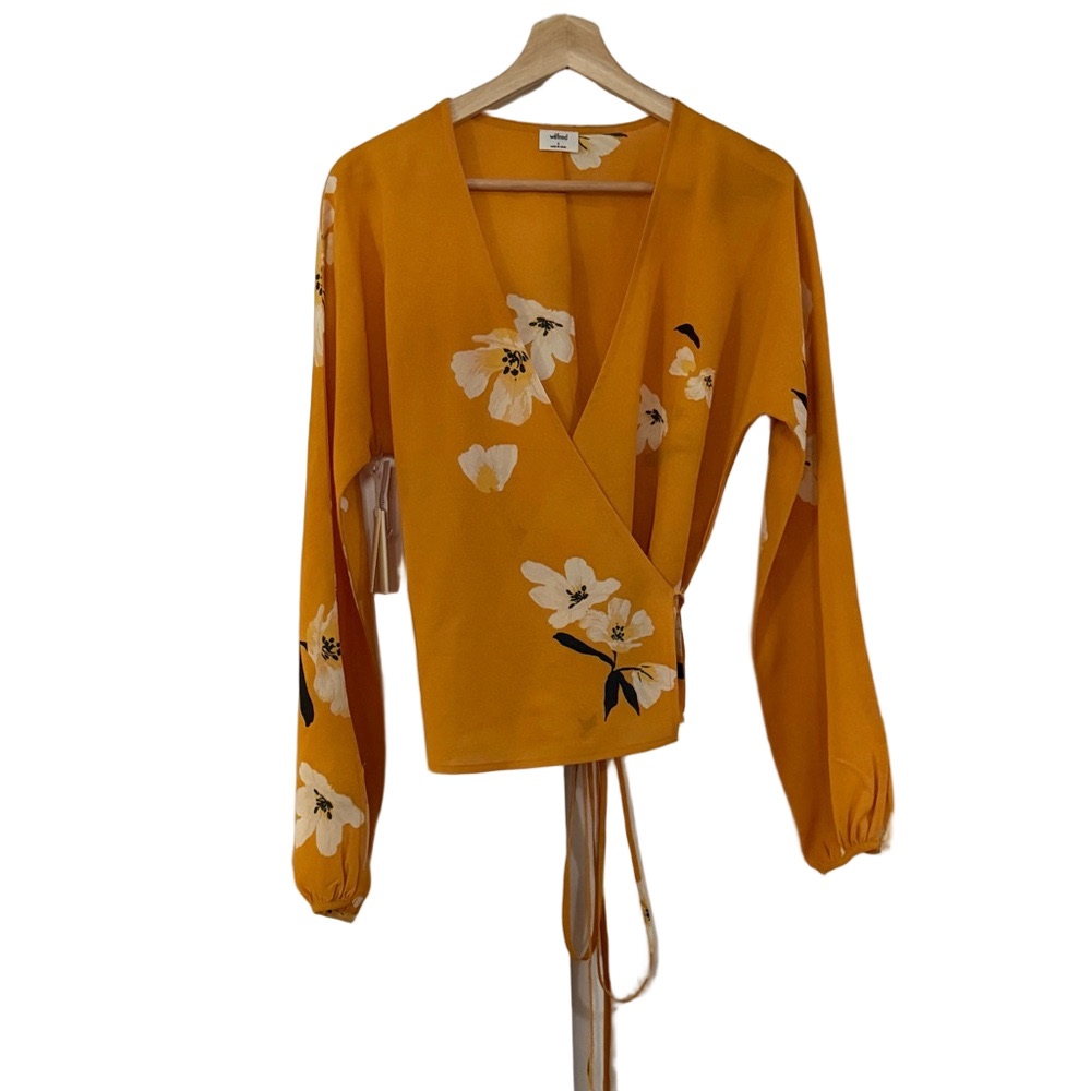 Wilfred Golden Floral Wrap Blouse